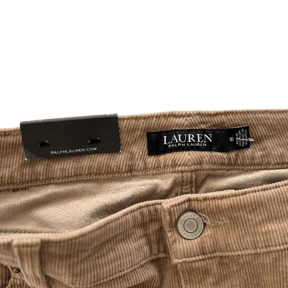 Lauren Ralph Lauren mid rise straight leg corduroy pants tan women's size 10 NWT - Picture 4 of 5